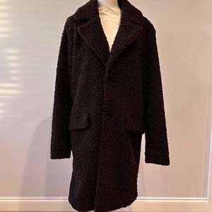 Karl Largerfeld Paris Chocolate Brown Faux Shearling Coat. S/M. Unisex Coat